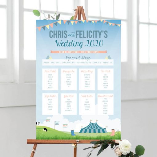 Festival Themed Table Plan - Designed by Rodo Creative in Manchester