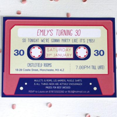 Cassette Tape Birthday Invitations