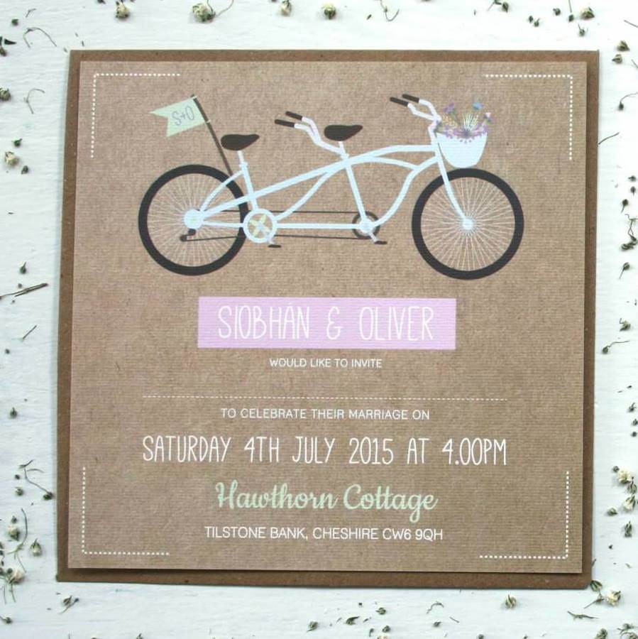 Tandem Bike Wedding Invitation designed by Rodo Creative