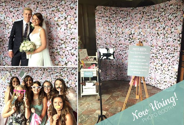 Flower Wall photo booth set up for hire