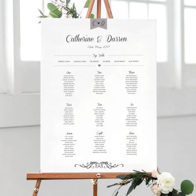 Elegant Type Table plan designed by Rodo Creative in Manchester