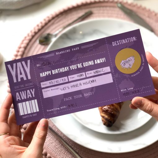 Birthday Scratch Off Boarding Pass - Designed by Rodo Creative