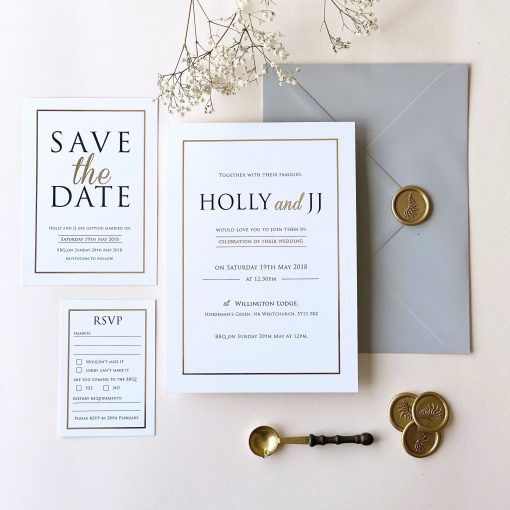 Modern Gold Foil Wedding Invitations - Designed by Rodo Creative