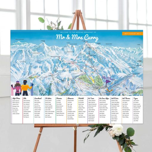 Ski Themed Table Plan designed by Rodo Creative in Manchester