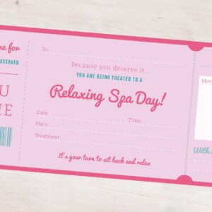 Spa Day Treatment Ticket Gift designed in Manchester By Rodo Creative