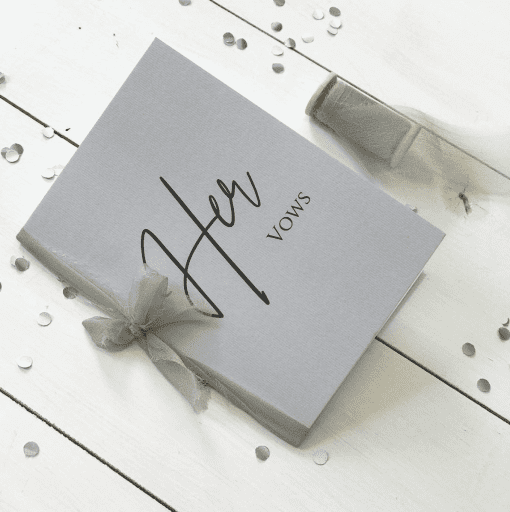 Elegant Light Grey Vow Book - Designed by Rodo Creative in Manchester