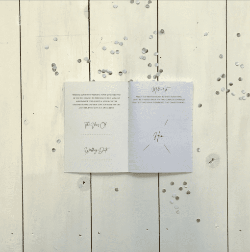 Elegant Light Grey Vow Book - Designed by Rodo Creative in Manchester