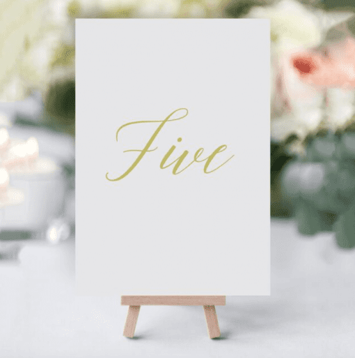 Elegant Gold Table Numbers - Designed by Rodo Creative in Manchester