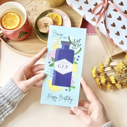 Illustrated Birthday Gin Card - Designed by Rodo Creative