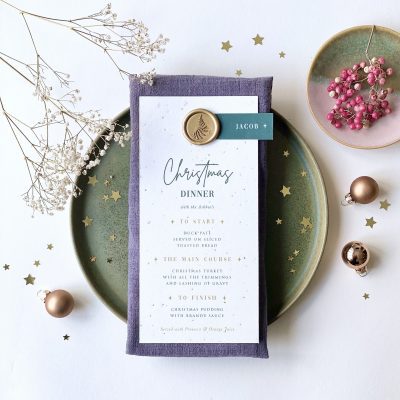 Eco Friendly Christmas Menu With Plantable Seed Paper - Designed by Rodo Creative