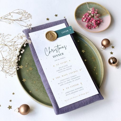 Eco Friendly Christmas Menu With Plantable Seed Paper - Designed by Rodo Creative