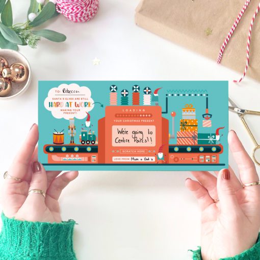 Santa's Elves Present Gift Card With Scratch Reveal - Rodo Creative Manchester