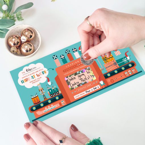 Santa's Elves Present Gift Card With Scratch Reveal - Rodo Creative Manchester